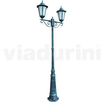 Latarnia 2 światła z aluminium i szkła Made in Italy Vintage - Janira Viadurini