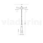 Lamppost 2 Lights Styl Vintage z szarego aluminium Wyprodukowano we Włoszech - Belen Viadurini