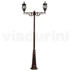Lamppost 2 Lights Styl Vintage z aluminium Wyprodukowano we Włoszech - Leona Viadurini