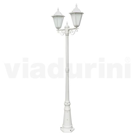 Zabytkowa 2-punktowa lampa z białego aluminium Made in Italy - Terella Viadurini