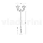 Zabytkowa 2-punktowa lampa z białego aluminium Made in Italy - Terella Viadurini