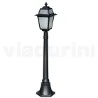 Lampa ogrodowa o wysokości 116 cm z antracytowego aluminium i piaskowanego szkła - Elric Viadurini