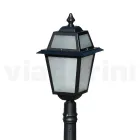 Lampa ogrodowa o wysokości 116 cm z antracytowego aluminium i piaskowanego szkła - Elric Viadurini