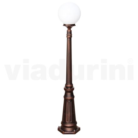 Lampa uliczna o wysokości 145 cm z czarnego akrylu i aluminium, wyprodukowana we Włoszech - Trovanero Viadurini