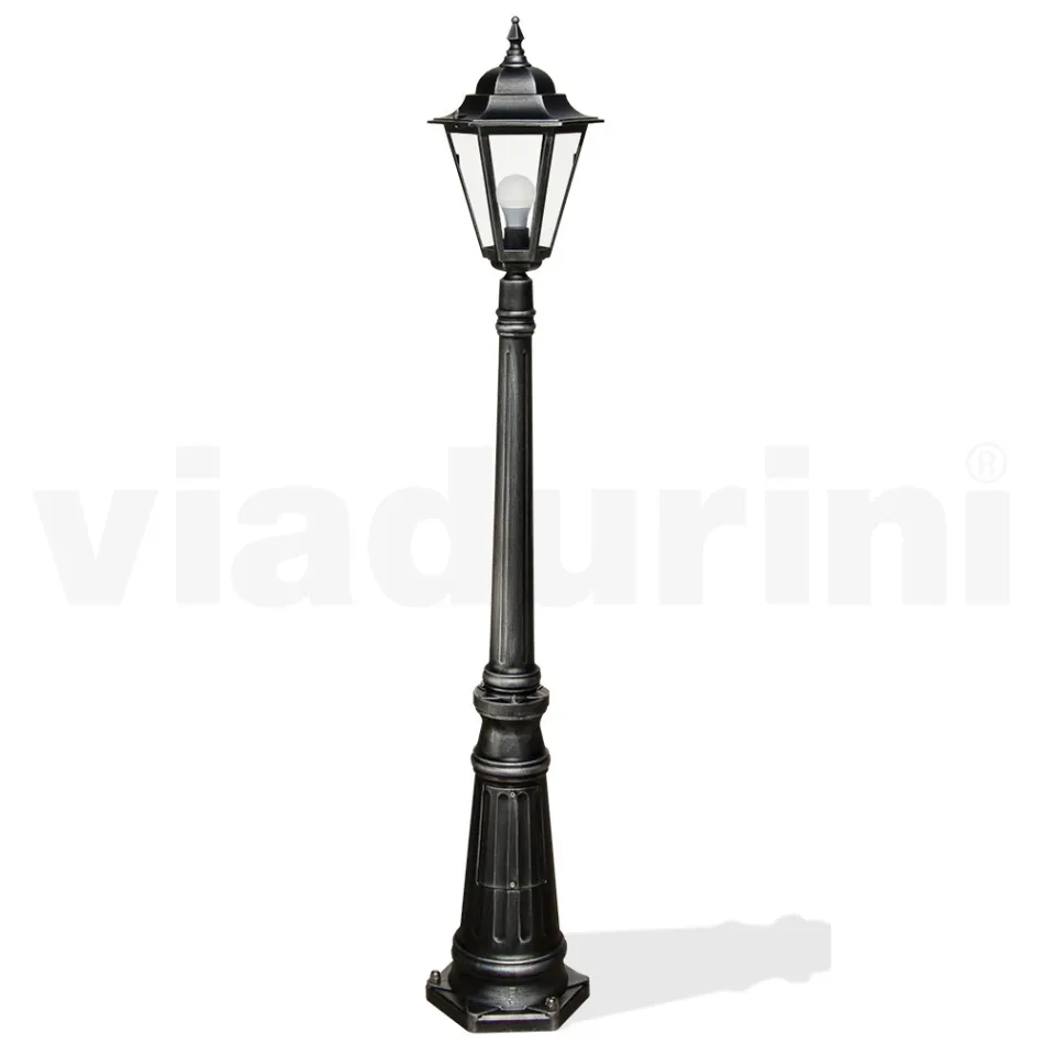 Lampa ogrodowa o wysokości 154 cm ze szkła i 5 wykończeń aluminiowych - Pinako Viadurini