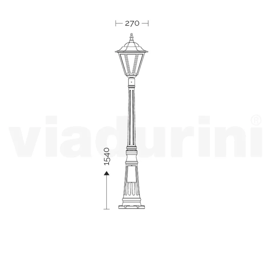 Lampa ogrodowa o wysokości 154 cm ze szkła i 5 wykończeń aluminiowych - Pinako Viadurini