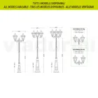 Lampa ogrodowa o wysokości 154 cm ze szkła i 5 wykończeń aluminiowych - Pinako Viadurini