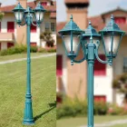 Lampa ogrodowa o wysokości 211 cm ze szkła i 5 wykończeń aluminiowych - Pinako Viadurini
