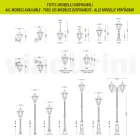 Lampa ogrodowa o wysokości 211 cm ze szkła i 5 aluminiowych wykończeń - Pinako Viadurini