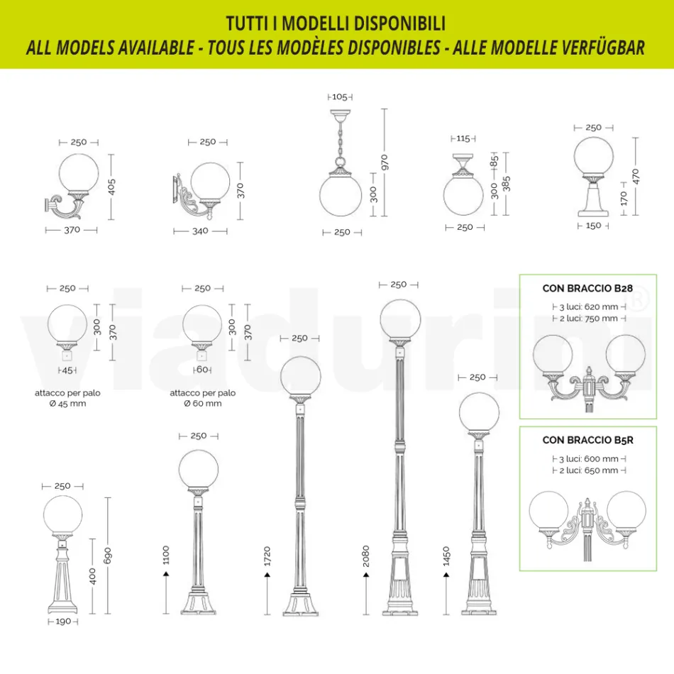 Lampa uliczna o wysokości 212 cm z akrylu i aluminium w kolorze antracytowym Wyprodukowano we Włoszech - Trovaantracite Viadurini