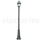 Lampa ogrodowa o wysokości 214 cm z antracytowego aluminium i piaskowanego szkła - Elric Viadurini