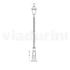 Lampa ogrodowa o wysokości 214 cm z antracytowego aluminium i piaskowanego szkła - Elric Viadurini