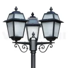 Latarnia ogrodowa o wysokości 219 cm z antracytowego aluminium i piaskowanego szkła - Elric Viadurini