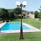 Lampa uliczna wysoka 230 cm z czarnego akrylu i aluminium, wyprodukowana we Włoszech - Trovanero Viadurini