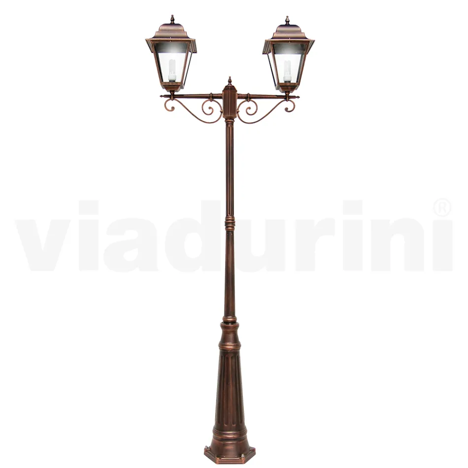 Lampa uliczna ogrodowa o wysokości 264 cm ze szkła i odlewanego ciśnieniowo aluminium - Alchemist Viadurini