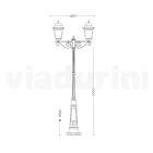 Lampa uliczna ogrodowa o wysokości 264 cm ze szkła i odlewanego ciśnieniowo aluminium - Alchemist Viadurini