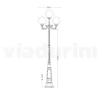 Lampa uliczna o wysokości 270 cm z akrylu i aluminium w kolorze antracytowym Wyprodukowano we Włoszech - Trovaantracite Viadurini