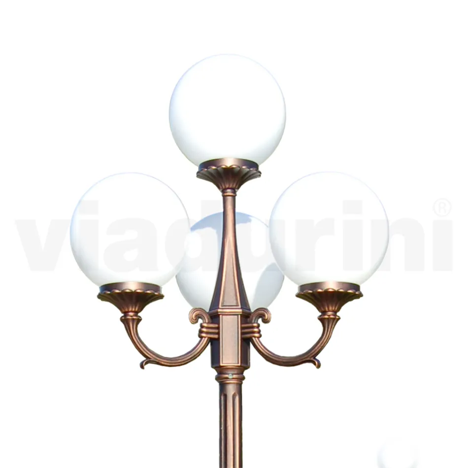 Lampa uliczna o wysokości 270 cm z czarnego akrylu i aluminium Wyprodukowano we Włoszech - Trovanero Viadurini