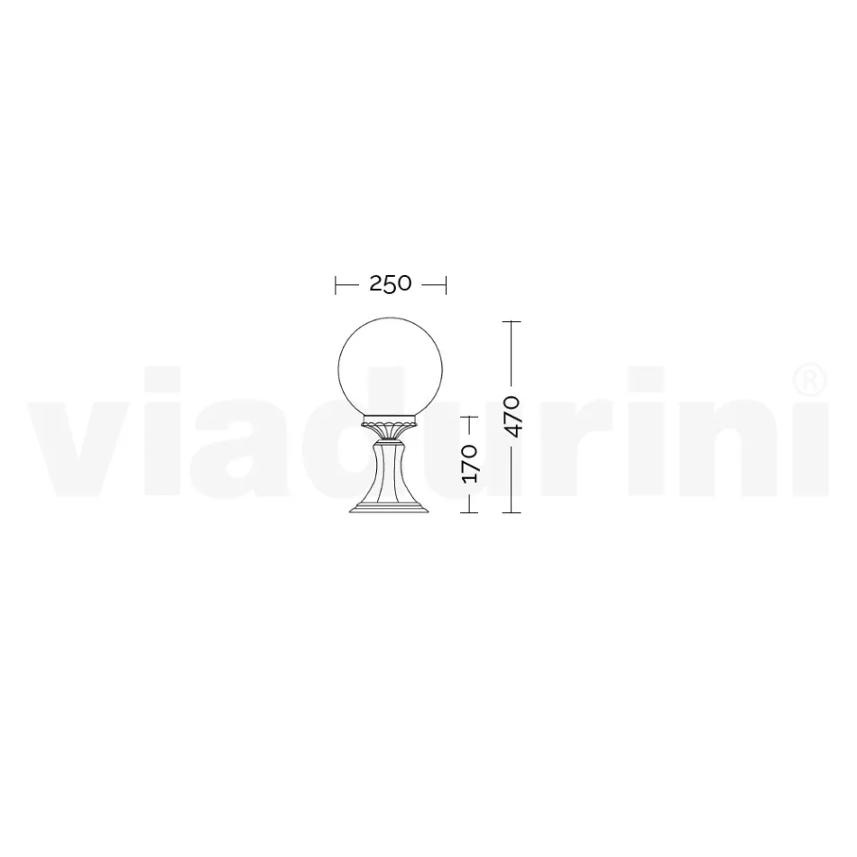 Lampa uliczna o wysokości 47 cm z białego akrylu i aluminium, wyprodukowana we Włoszech - Trovabianco Viadurini