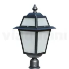 Latarnia ogrodowa o wysokości 76,5 cm z antracytowego aluminium i piaskowanego szkła - Elric Viadurini