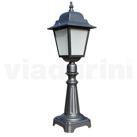 Lampa uliczna o wysokości 76 cm ze szkła antracytowego i aluminium Made in Italy - Scintilla Viadurini