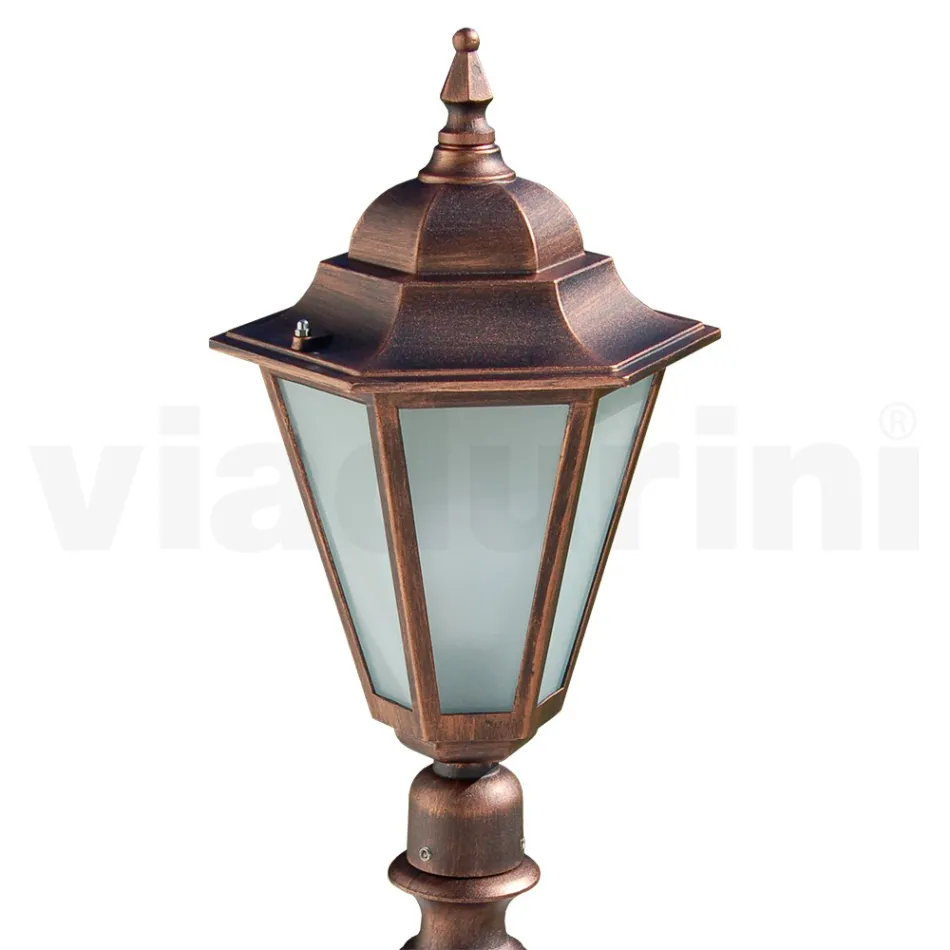 Lampa ogrodowa o wysokości 79 cm ze szkła i 5 aluminiowych wykończeń - Pinako Viadurini