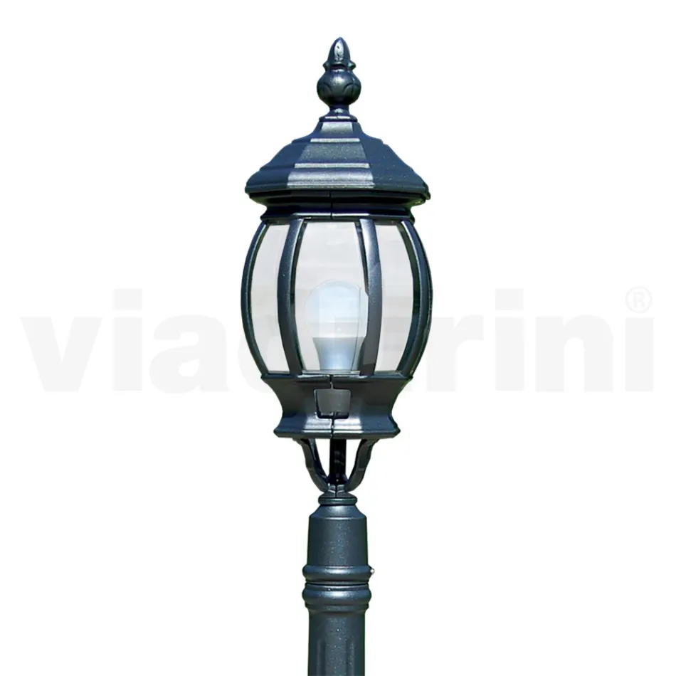 Niska lampa zewnętrzna z antracytowego aluminium Made in Italy - Impero Viadurini
