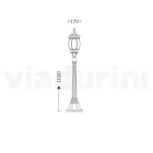 Niska lampa zewnętrzna z antracytowego aluminium Made in Italy - Impero Viadurini