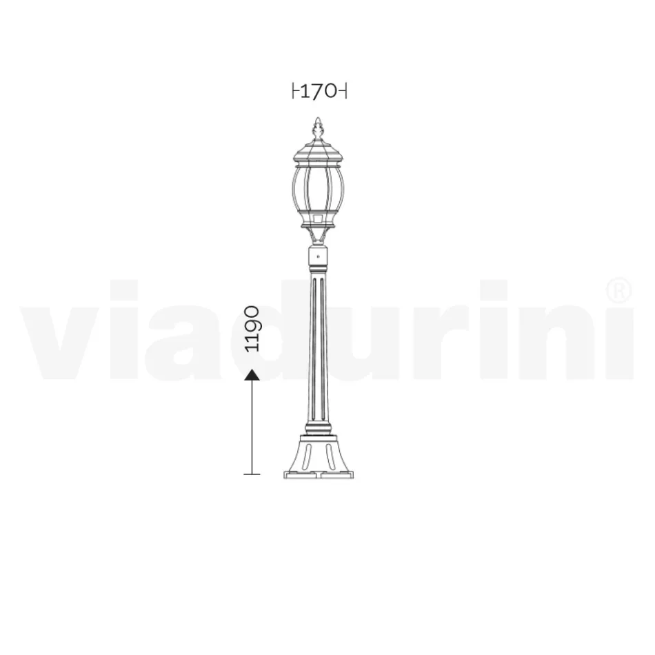 Niska lampa zewnętrzna z antracytowego aluminium Made in Italy - Impero Viadurini