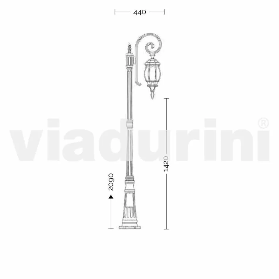 Klasyczna aluminiowa lampa ogrodowa Anika wykonana we Włoszech Viadurini