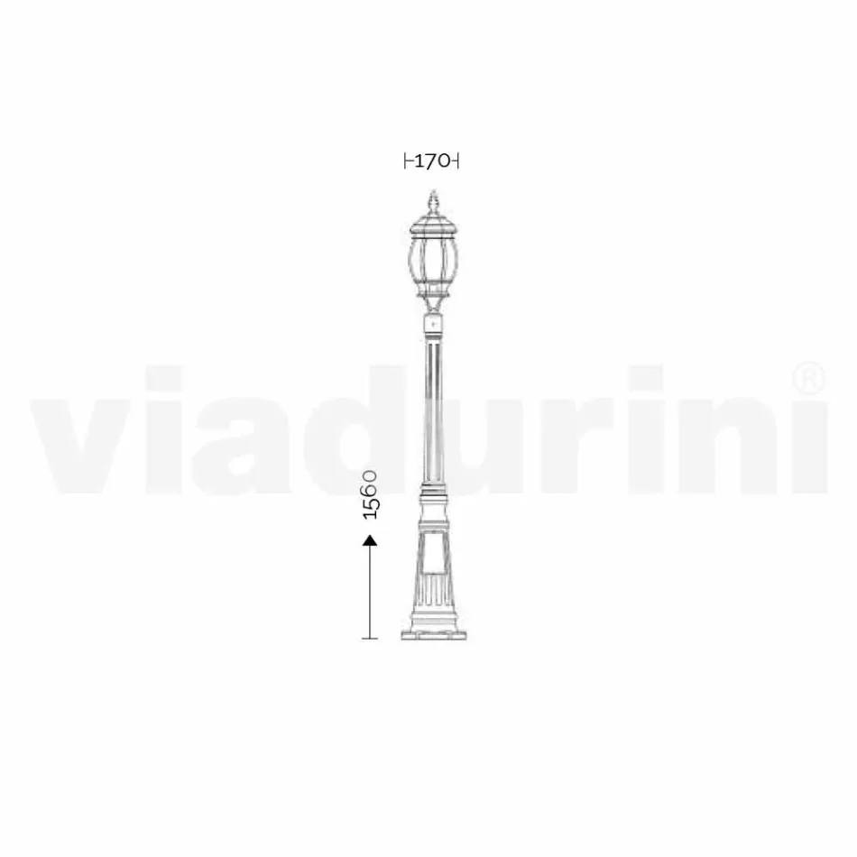 Lampa zewnętrzna z aluminiowym światłem wyprodukowanym we Włoszech, Anika Viadurini