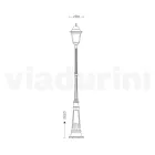 Lampa zewnętrzna o wysokości 252 cm ze szkła i odlewanego ciśnieniowo aluminium - Alchemist Viadurini
