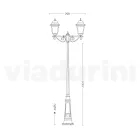 Lampa zewnętrzna o wysokości 296 cm ze szkła i odlewanego ciśnieniowo aluminium - Alchemist Viadurini
