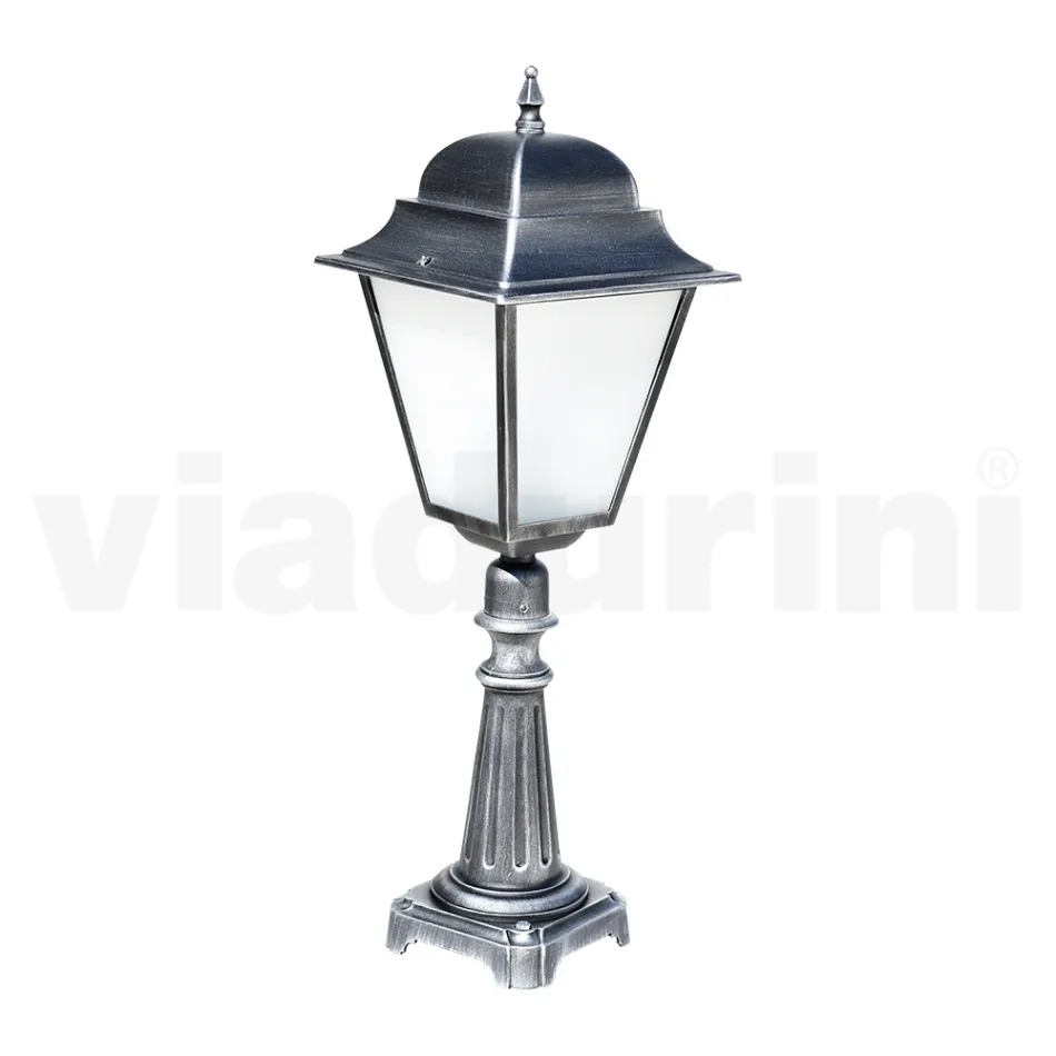 Lampa zewnętrzna o wysokości 85 cm ze szkła i odlewanego ciśnieniowo aluminium - Alchemist Viadurini