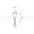 Lampa zewnętrzna o wysokości 85 cm ze szkła i odlewanego ciśnieniowo aluminium - Alchemist Viadurini