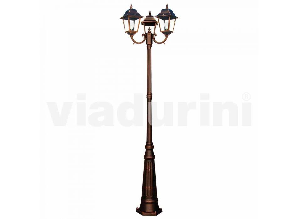 Klasyczna trzy-świetlna lampa zewnętrzna wykonana we Włoszech, Aquilina Viadurini