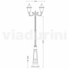 Klasyczna zewnętrzna aluminiowa lampa uliczna wyprodukowana we Włoszech, Aquilina Viadurini