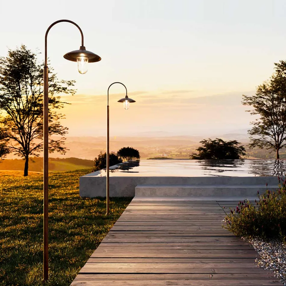 Lampa zewnętrzna z mosiężną ramą Made in Italy - Ślimak Viadurini