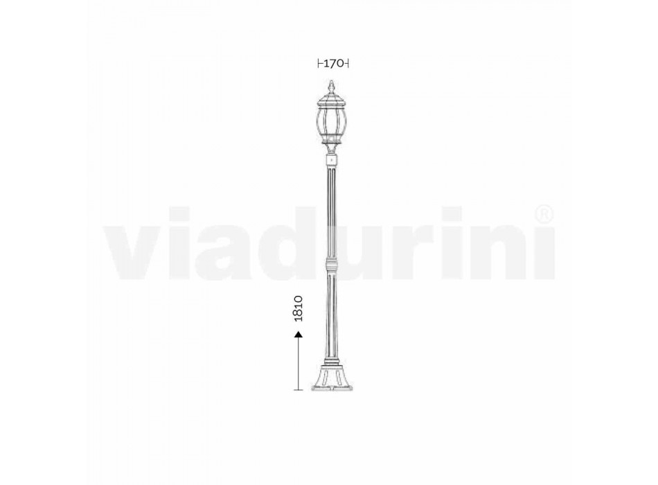 Zewnętrzny słupek lampy z odlewanego ciśnieniowo aluminium produkowanego we Włoszech, Anika Viadurini