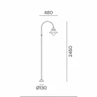 Lampa ogrodowa z wysokim lub niskim łukiem z mosiądzu i miedzi - Edge autorstwa Il Fanale Viadurini