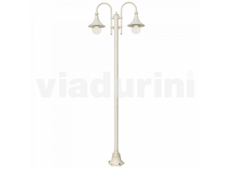 Lampa ogrodowa z białego odlewanego aluminium wykonana z Włoch, Anusca Viadurini
