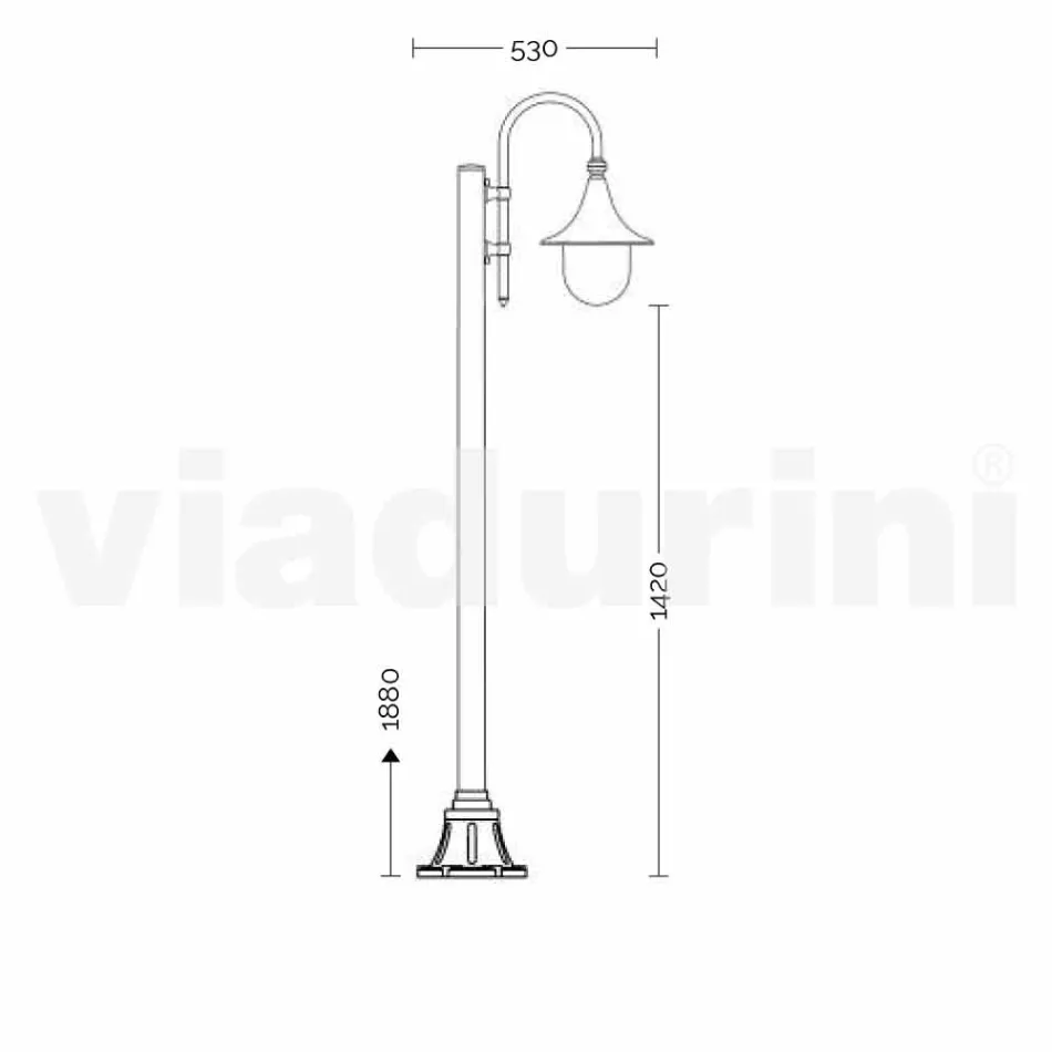 Lampa ogrodowa z odlewanego ciśnieniowo aluminium wyprodukowanego we Włoszech, Anusca Viadurini