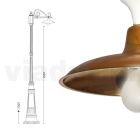 Zabytkowa lampa ogrodowa z aluminium i mosiądzu Made in Italy - Adela Viadurini