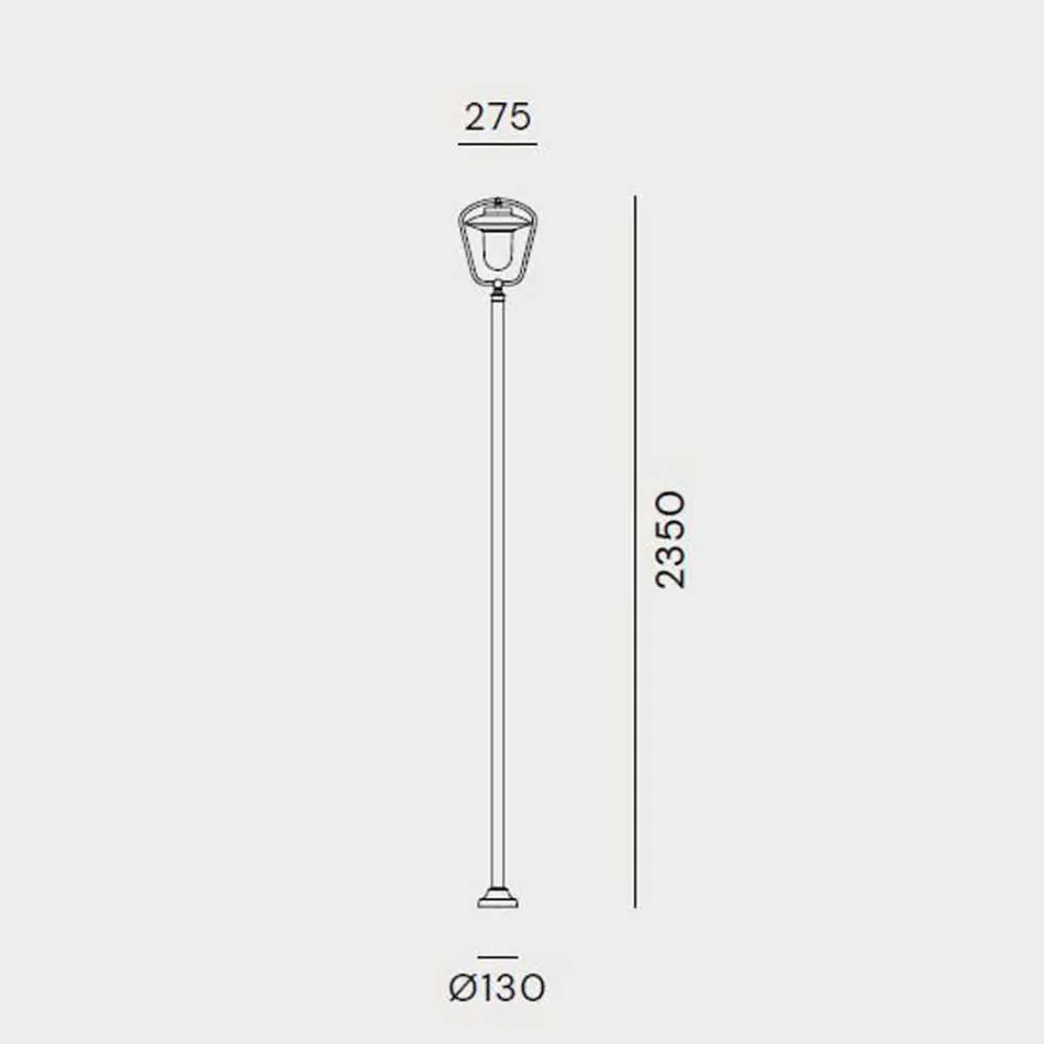 Zabytkowa latarnia zewnętrzna z miedzi i mosiądzu, 2 wysokości - Calmaggiore autorstwa Il Fanale Viadurini