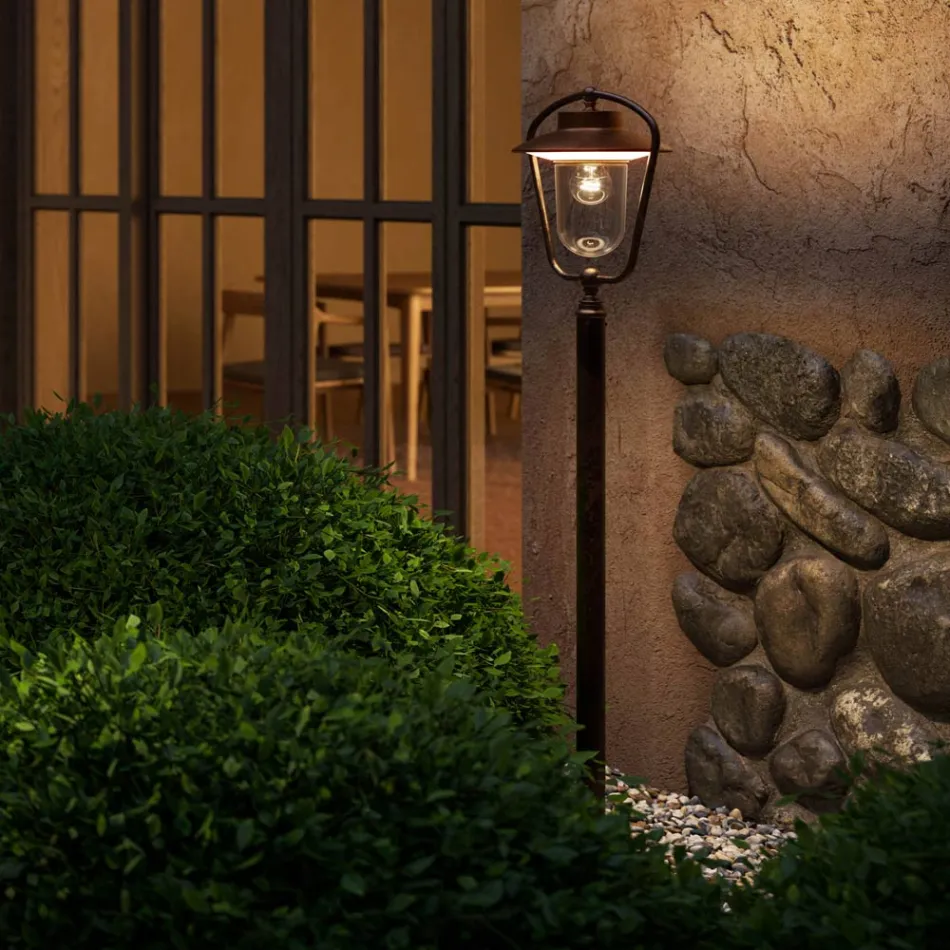 Zabytkowa latarnia zewnętrzna z miedzi i mosiądzu, 2 wysokości - Calmaggiore autorstwa Il Fanale Viadurini