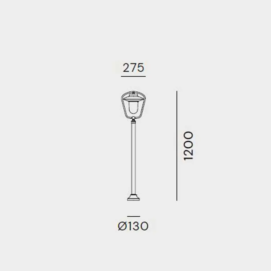 Zabytkowa latarnia zewnętrzna z miedzi i mosiądzu, 2 wysokości - Calmaggiore autorstwa Il Fanale Viadurini