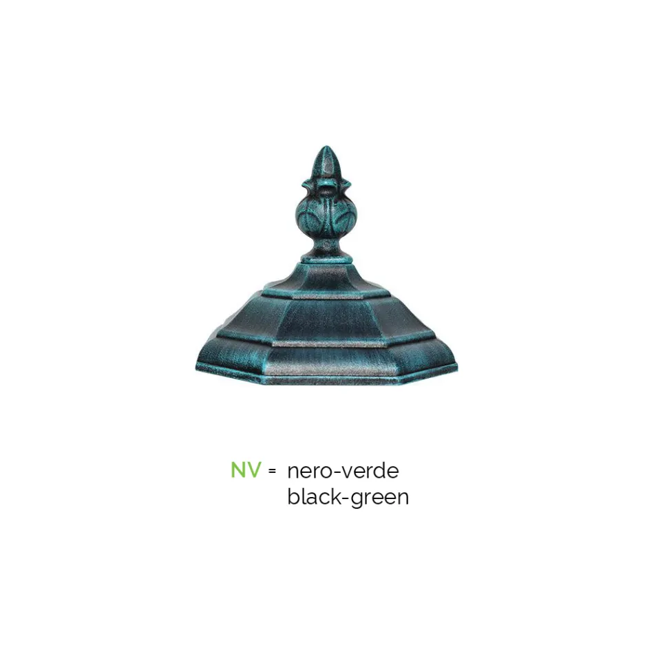 Lampa ogrodowa 2 światła w aluminiowym stylu vintage Made in Italy - Leona Viadurini