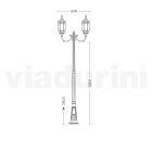 Lampa ogrodowa 2 światła w aluminiowym stylu vintage Made in Italy - Leona Viadurini