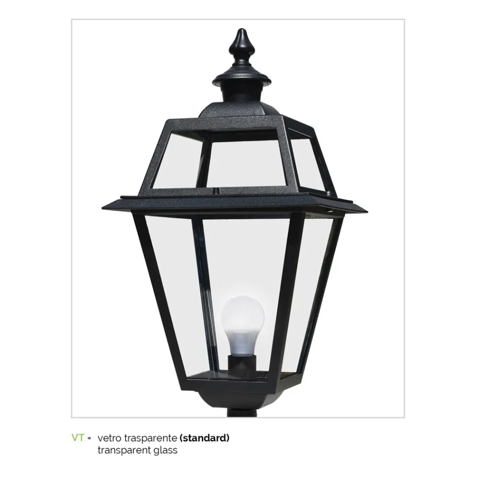 Lampa ogrodowa z 2 lampkami z aluminium i szkła Wyprodukowano we Włoszech - Vivian Viadurini