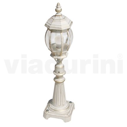 Lampa ogrodowa w stylu vintage z białego aluminium Made in Italy - Dodo Viadurini